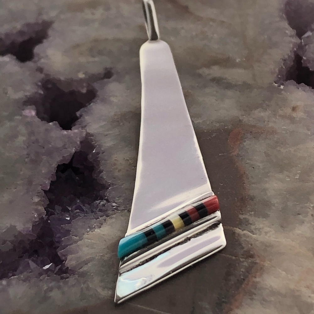 Inlaid Turquoise Shell Pendant